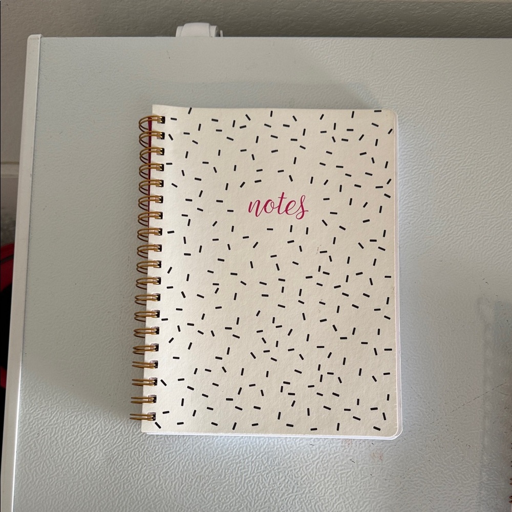 Source Unknown Cream and Black Patterned Notebook